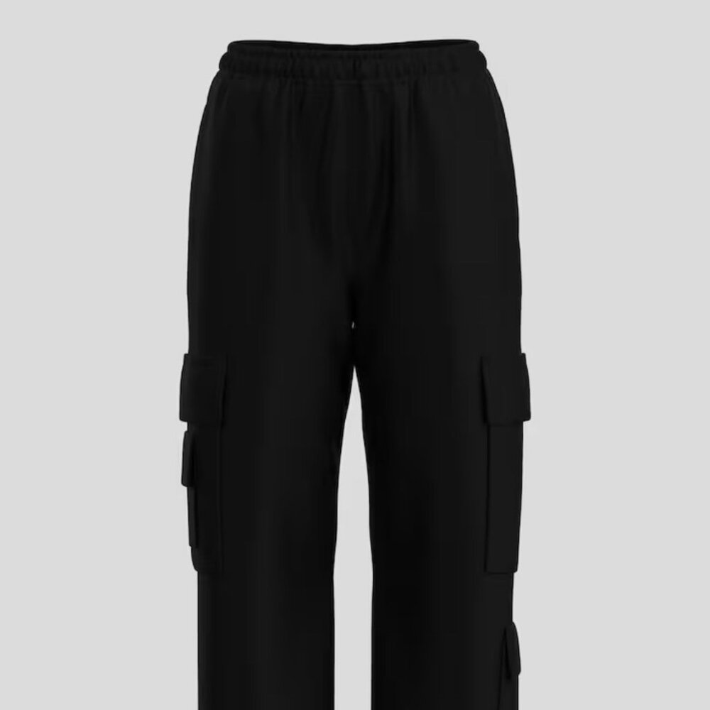 GARAGE Fleece Cargo Sweatpants in Black, Size Small